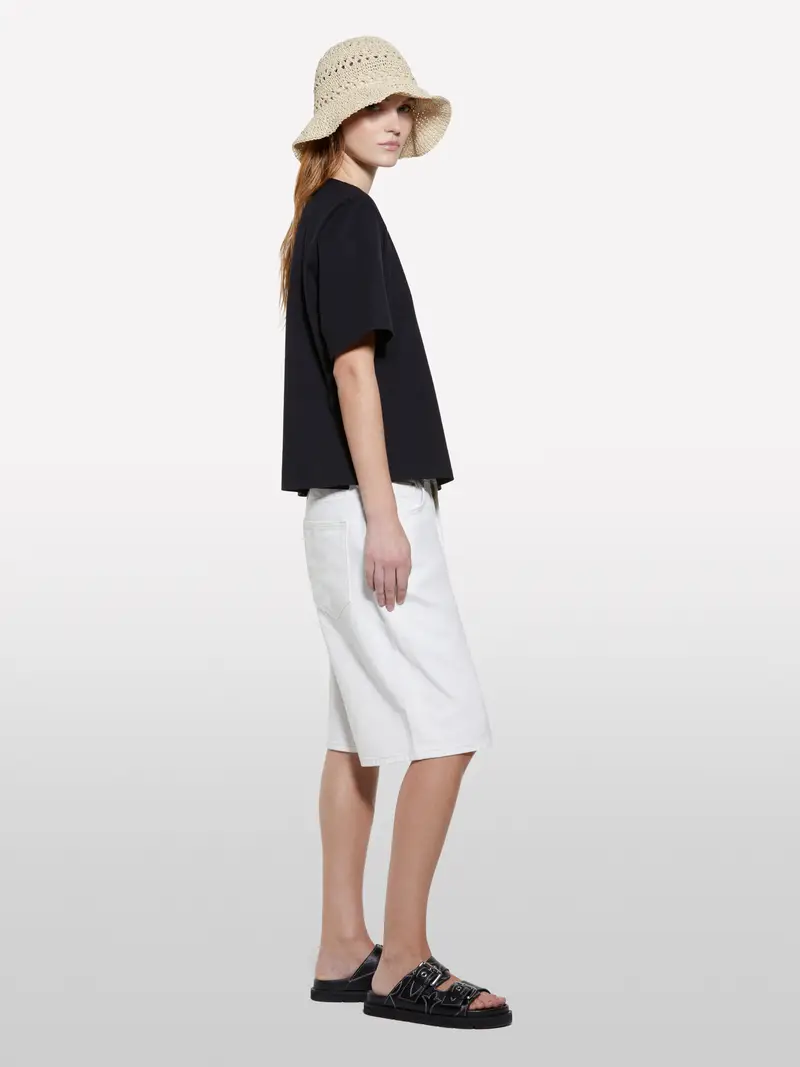 T-shirt Nera Con Stampa Piante Marine, Donna, Nero miniatura 2