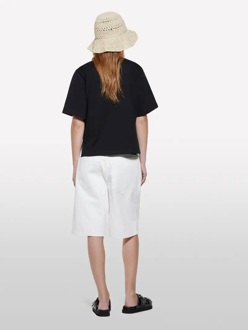 T-shirt Nera Con Stampa Piante Marine, Donna, Nero miniatura 3