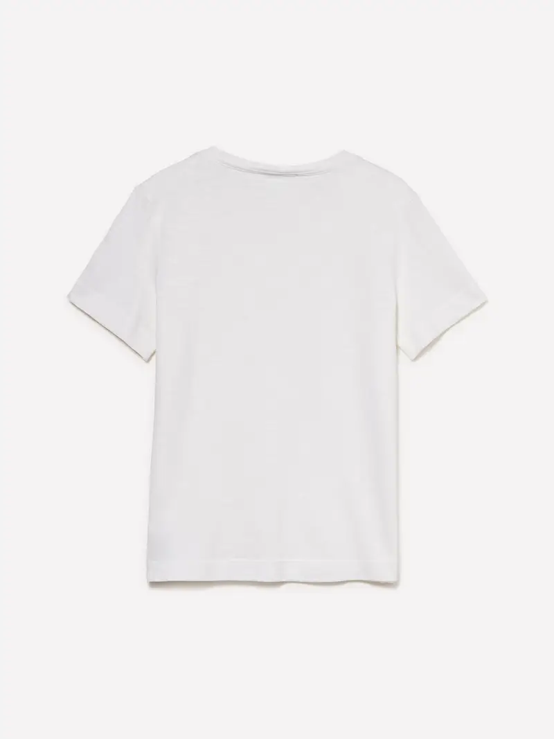 T-shirt Scollo A V, Donna, Bianco miniatura 2