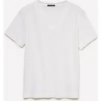 T-shirt Scollo A V, Donna, Bianco miniatura 4