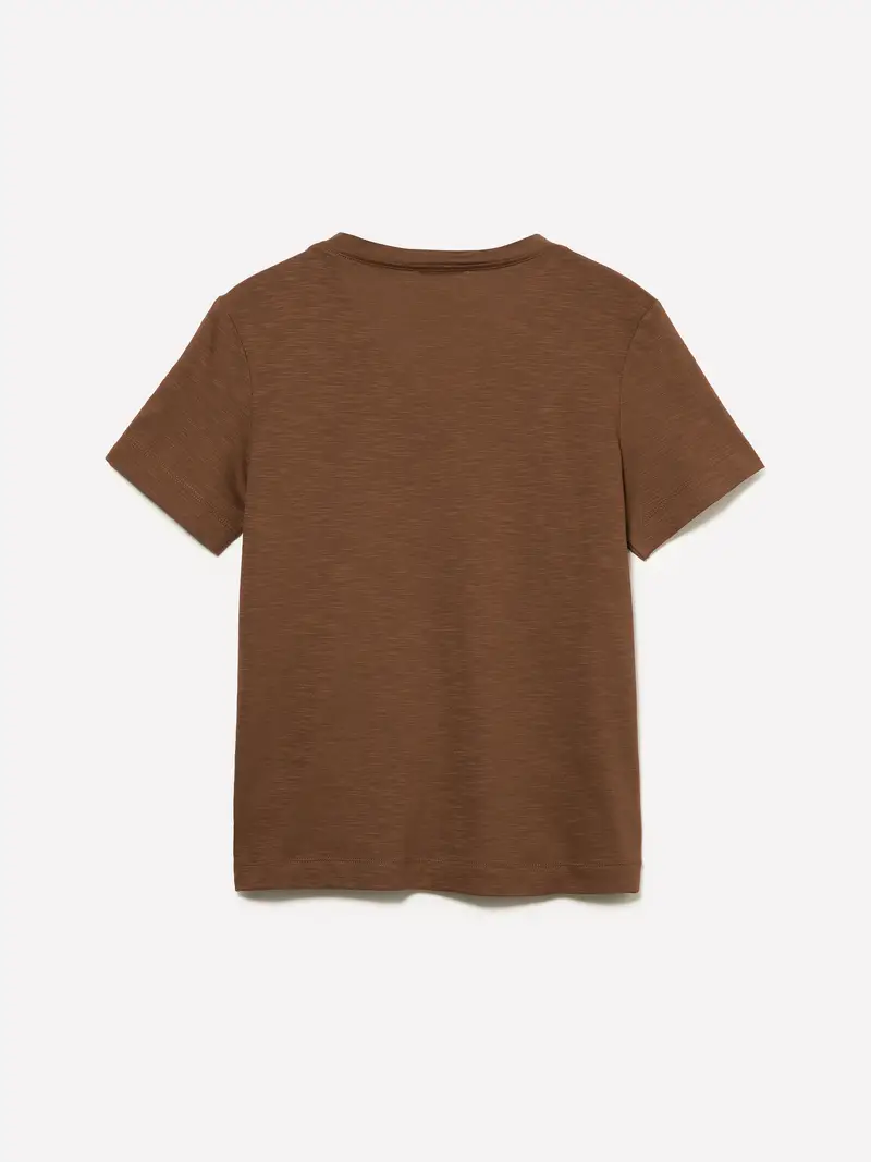 T-shirt Scollo A V, Donna, Marrone Scuro miniatura 2