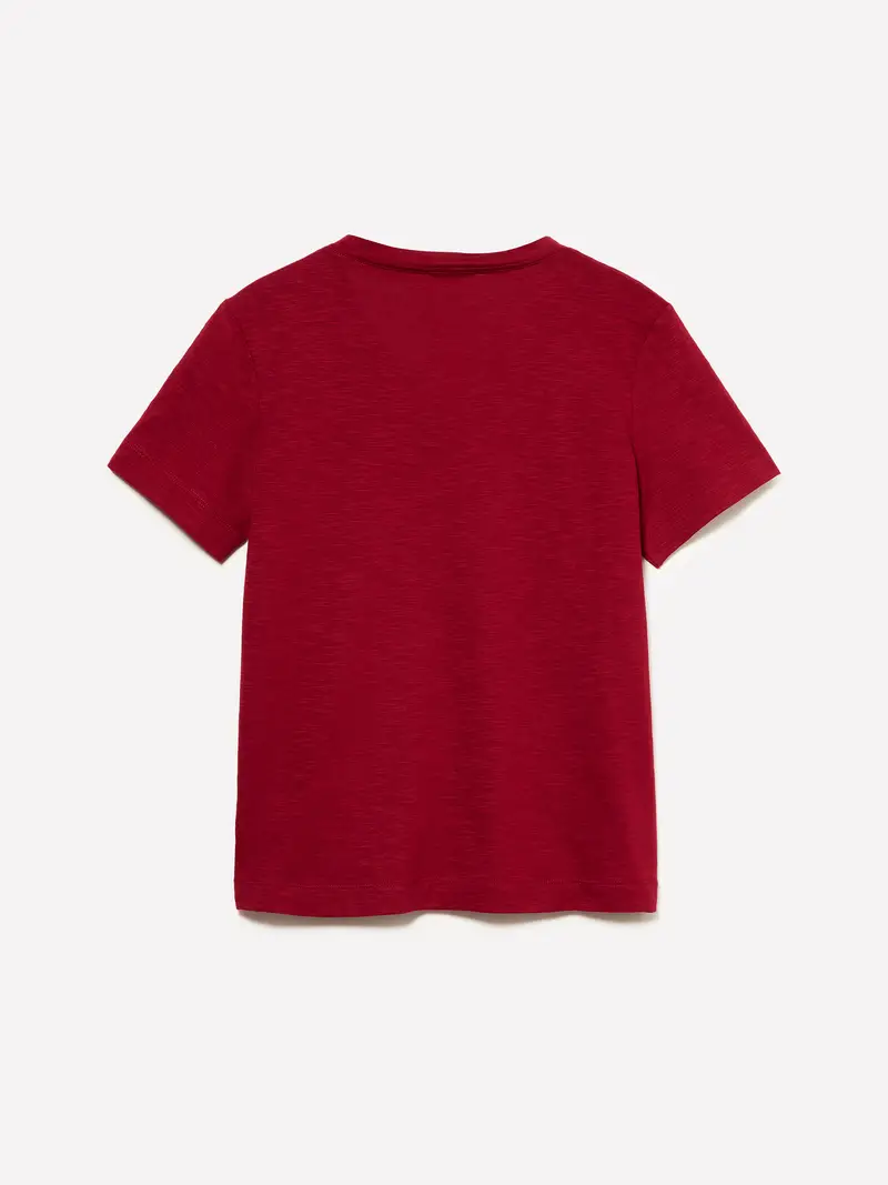 T-shirt Scollo A V, Donna, Rosso miniatura 2