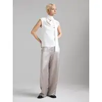 Top Con Sciarpina, Donna, Bianco Panna miniatura 5