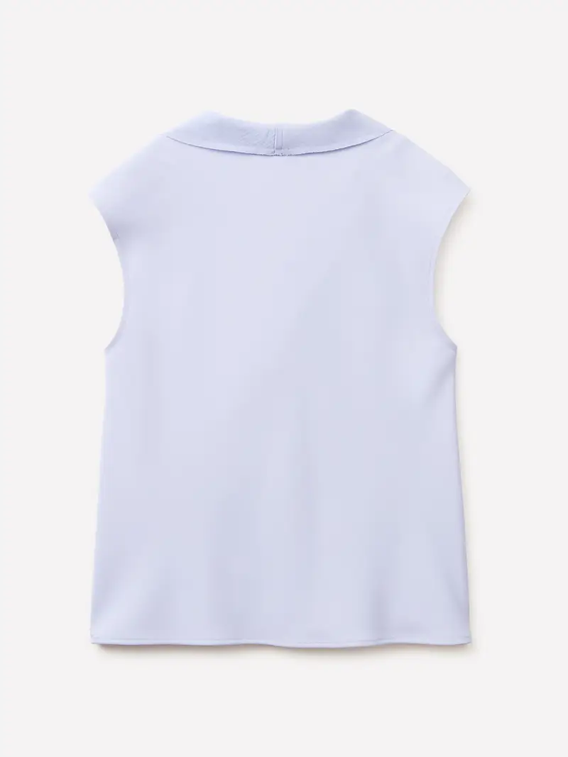 Top Con Sciarpina, Donna, Blu Chiaro miniatura 2