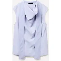 Top Con Sciarpina, Donna, Blu Chiaro miniatura 4