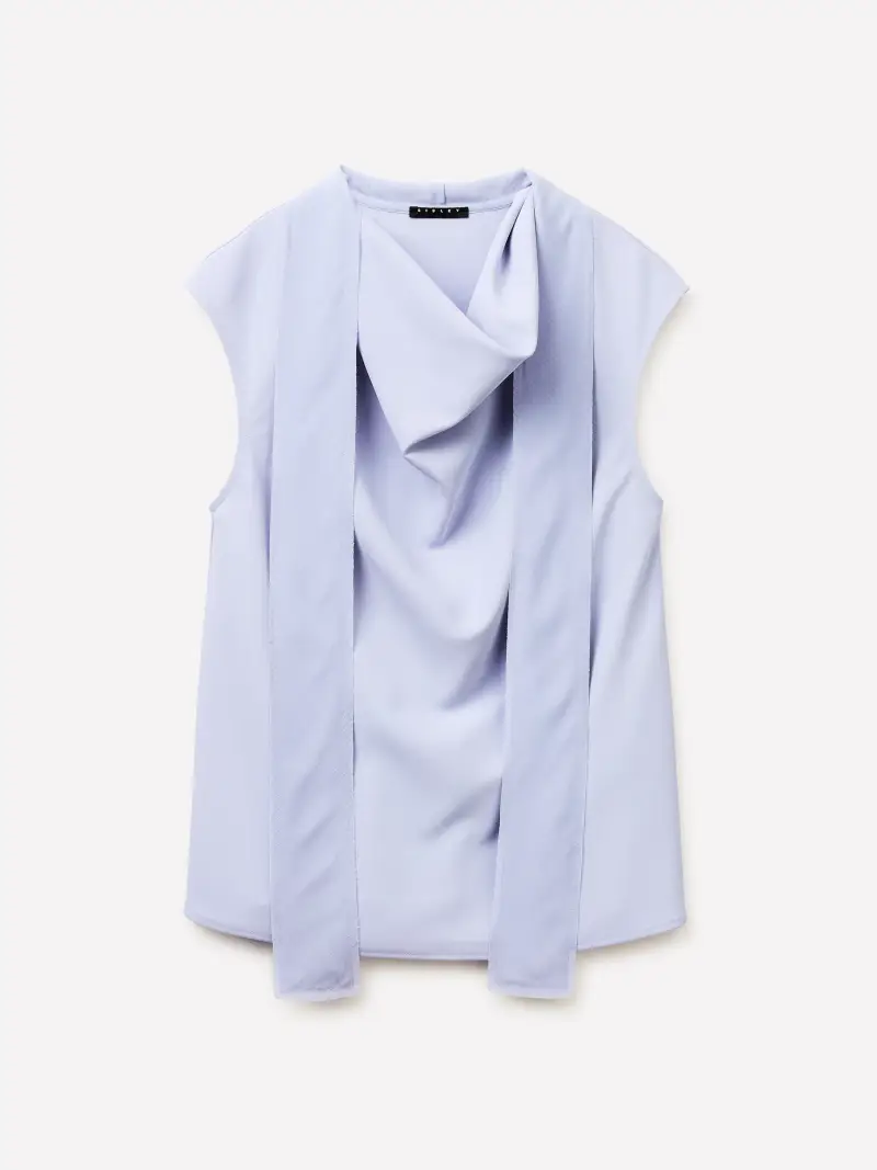 Top Con Sciarpina, Donna, Blu Chiaro