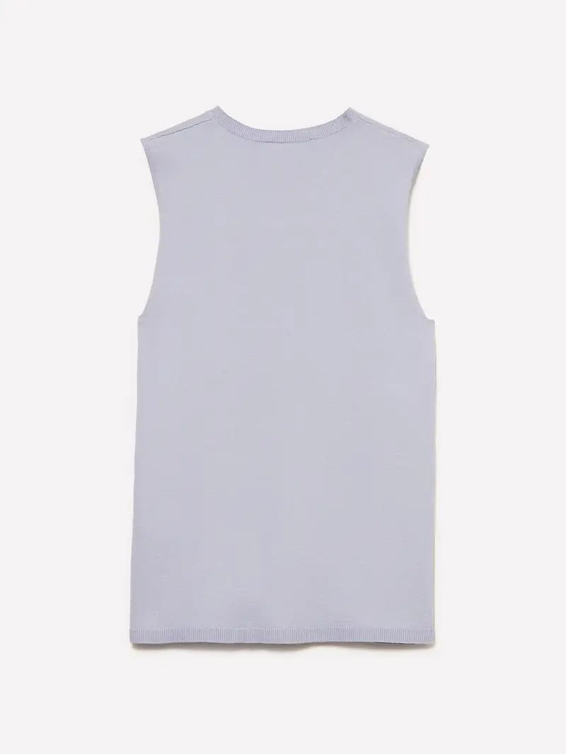 Top In Maglia A Costine, Donna, Blu Chiaro miniatura 2