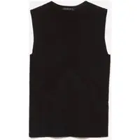 Top In Maglia A Costine, Donna, Nero miniatura 4