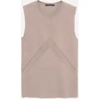 Top In Maglia A Costine, Donna, Tortora miniatura 4