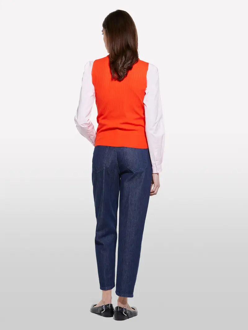 Top In Maglia Arancione, Donna, Arancione miniatura 3