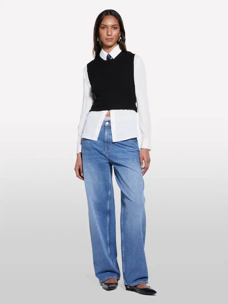 Top In Maglia Nero, Donna, Nero