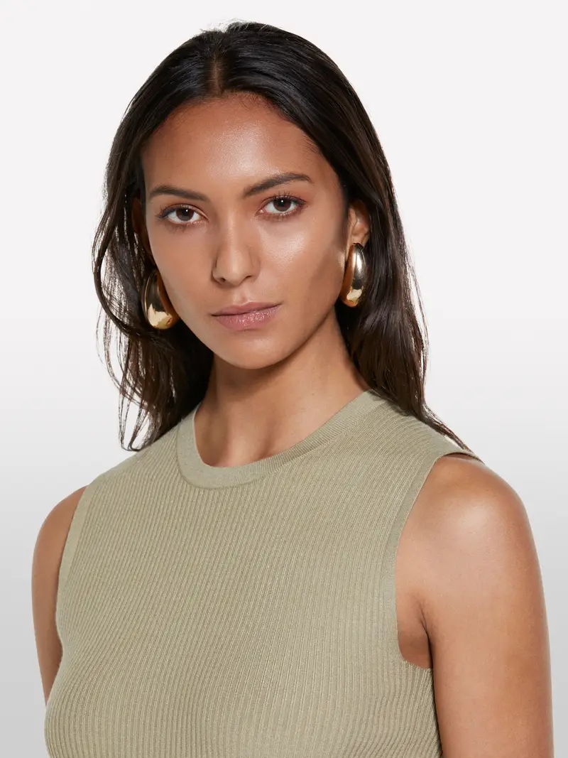 Top In Maglia Verde Militare, Donna, Verde Militare miniatura 5