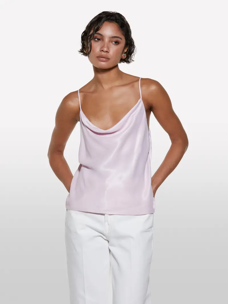 Top Rosa In Satin, Donna, Rosa Tenue miniatura 4