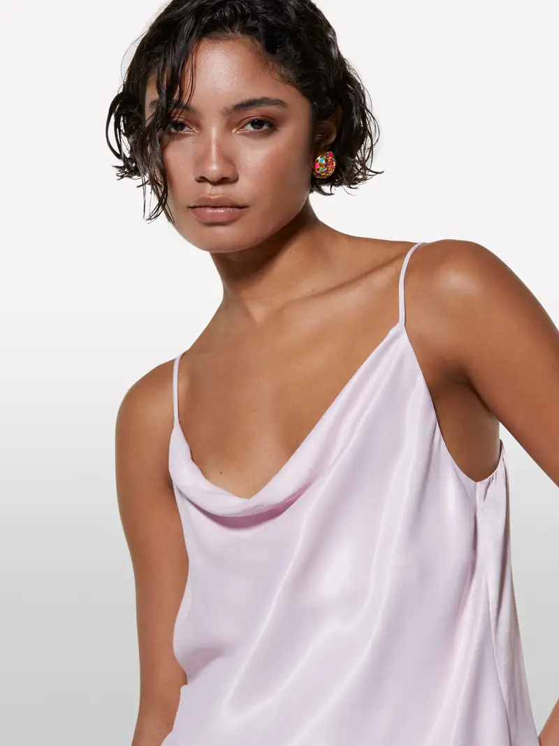 Top Rosa In Satin, Donna, Rosa Tenue miniatura 5