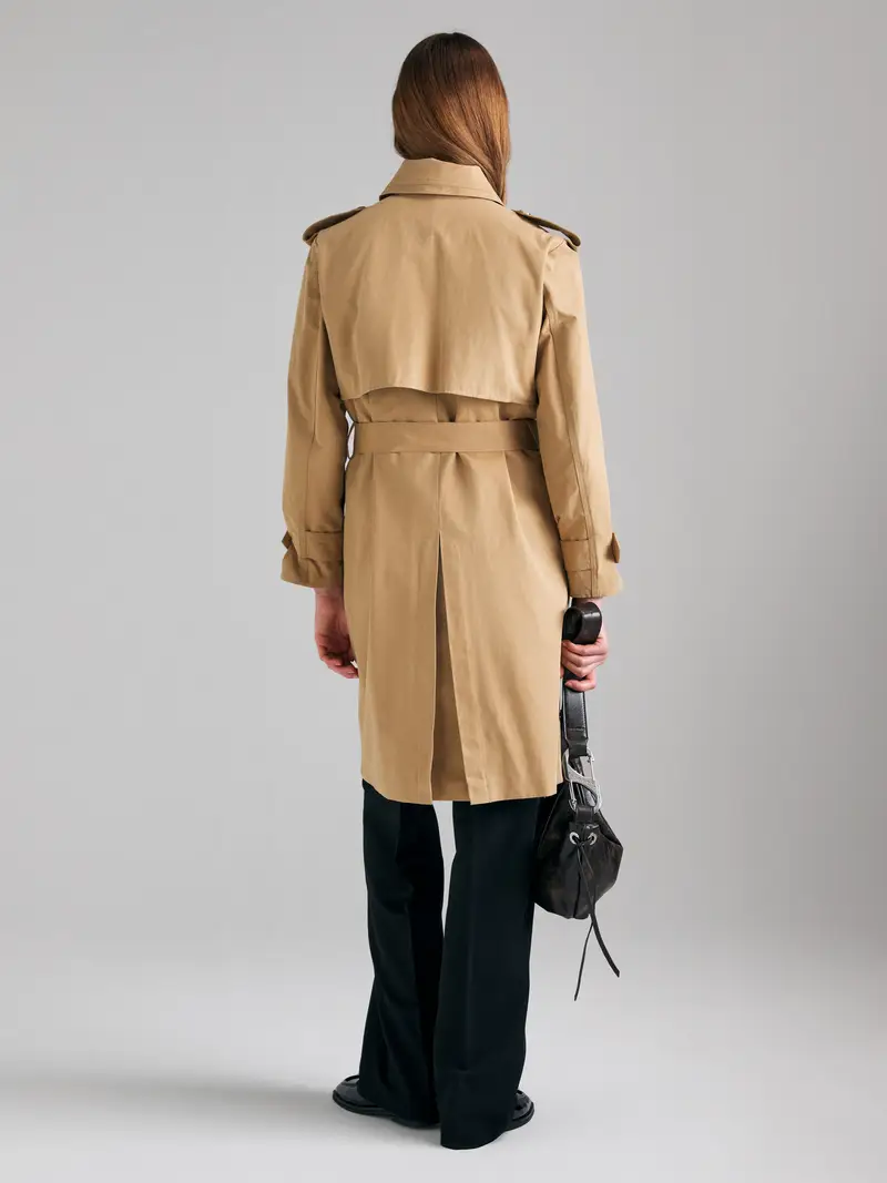Trench Midi Doppiopetto, Donna, Cammello miniatura 2