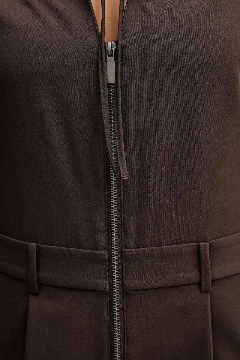 tuta elegante colore marrone 4RRVLT00R miniatura 5