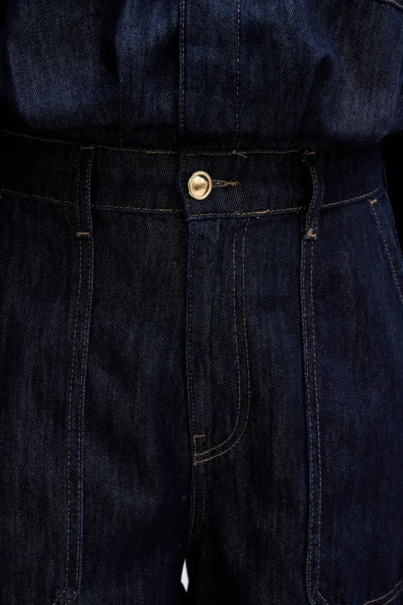 tuta in denim Blu navy miniatura 5