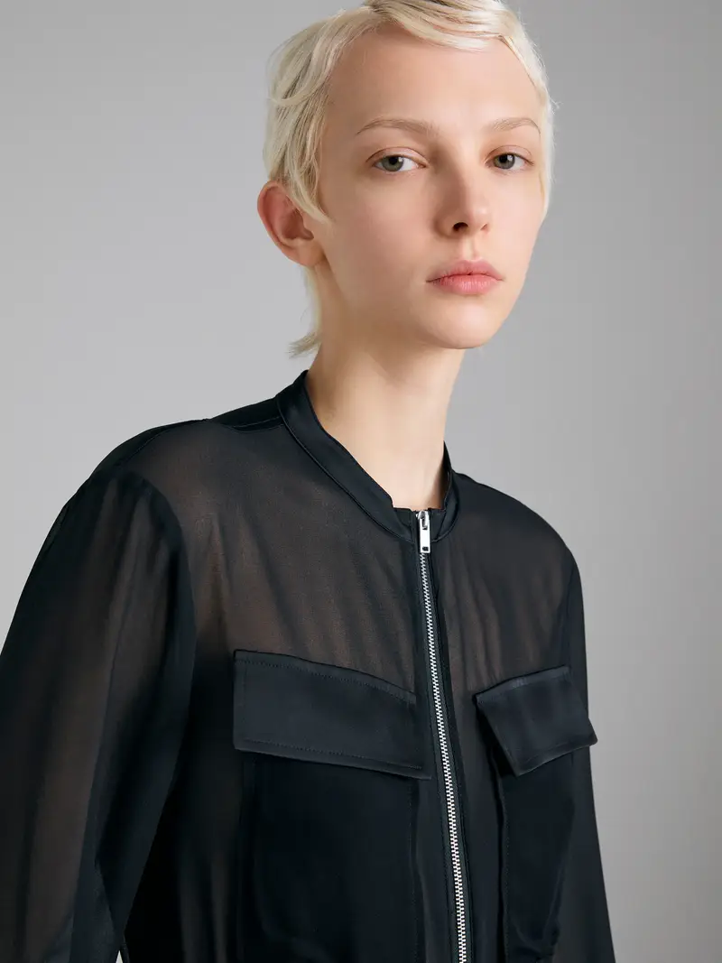 Tuta Semi Trasparente, Donna, Nero miniatura 4