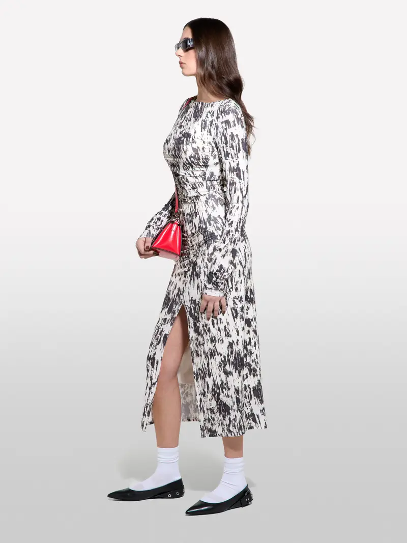 Vestito Aderente Con Spacco, Donna, Multicolore miniatura 2