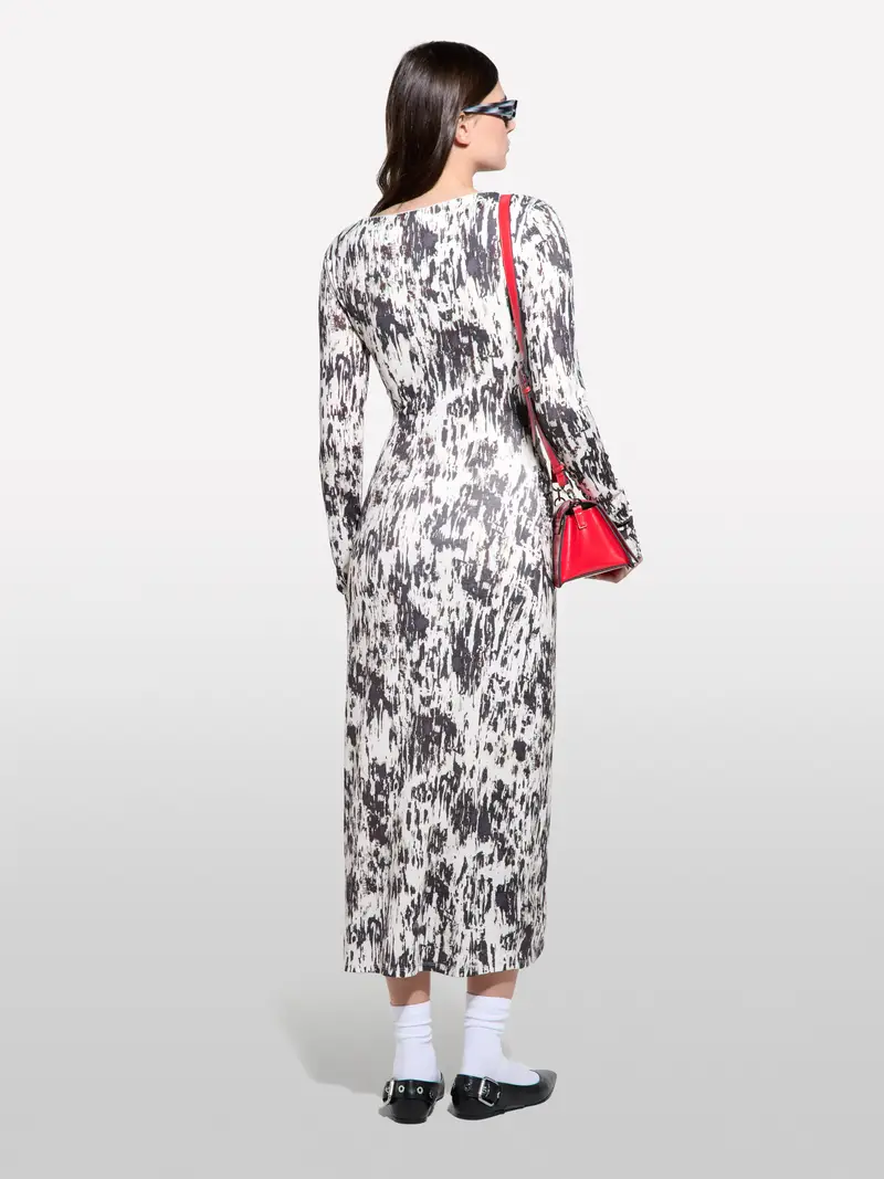 Vestito Aderente Con Spacco, Donna, Multicolore miniatura 3