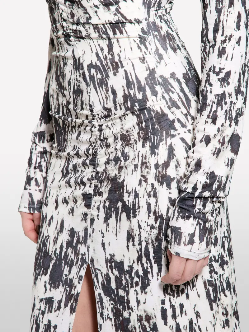 Vestito Aderente Con Spacco, Donna, Multicolore miniatura 5