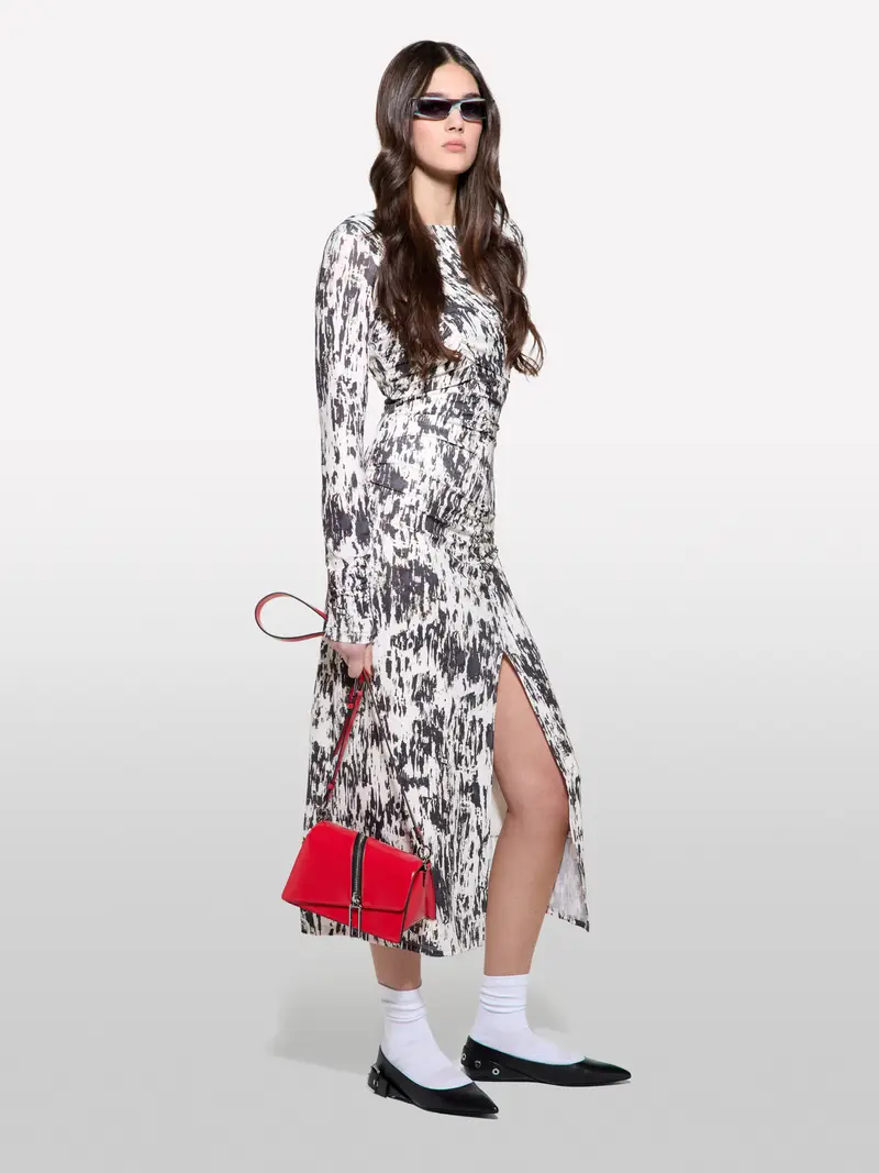 Vestito Aderente Con Spacco, Donna, Multicolore