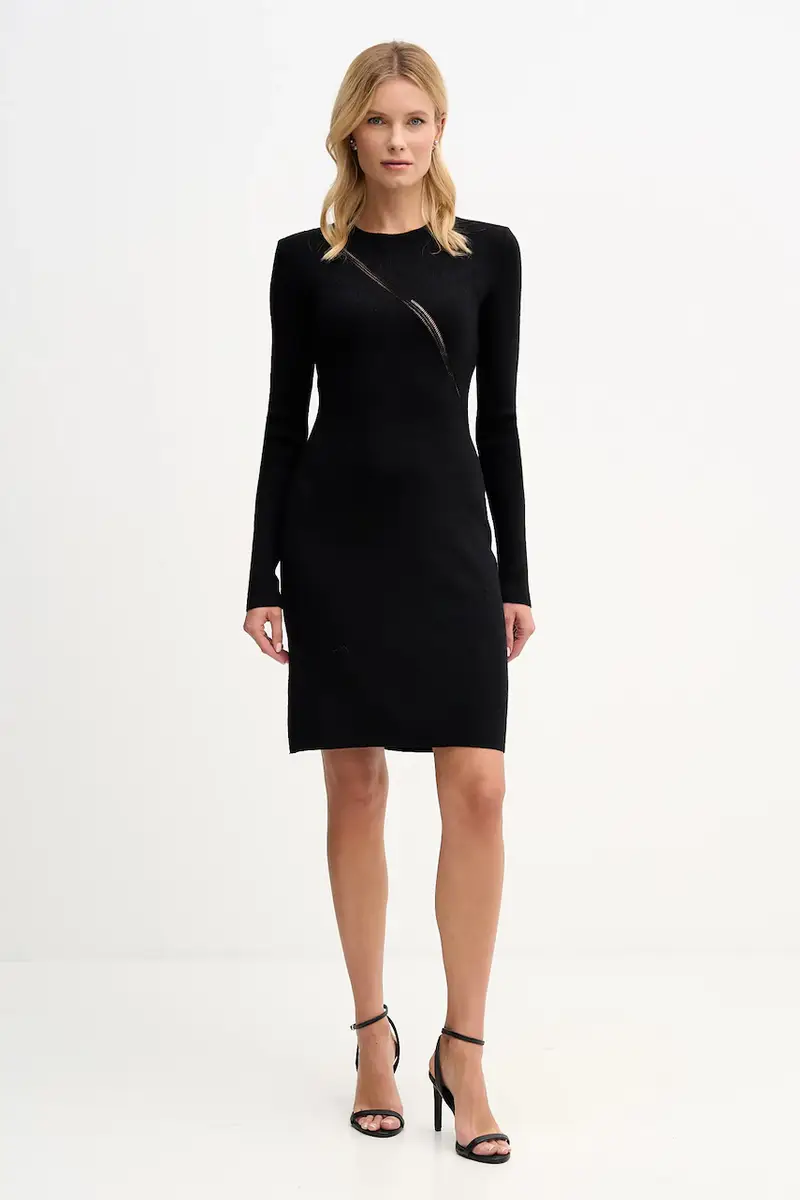 vestito in lana Nero miniatura 2