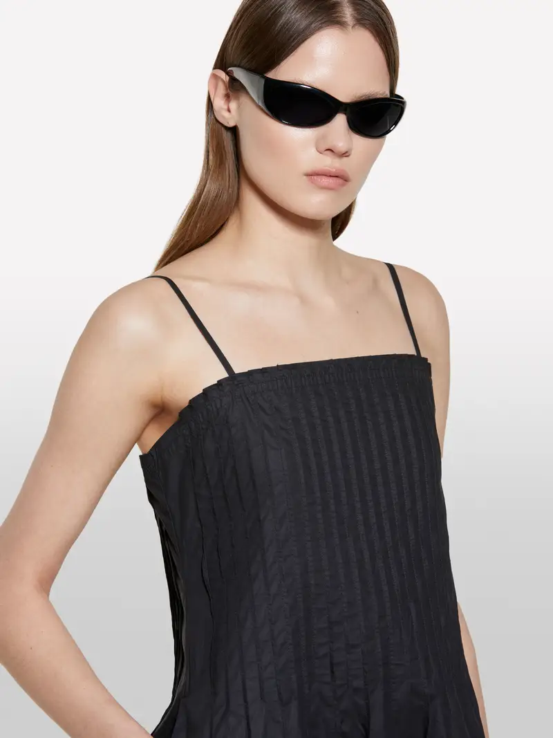 Vestito Midi Nero Svasato, Donna, Nero miniatura 5