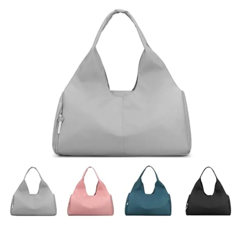 SIVENKE Borsa Sportiva Borsa da Viaggio con Scomparto per Scarpe e Scomparto Bagnato Borsa Fitness Leggera e impermeabile Borsone da Allenamento Borse da Palestra (Grigio)