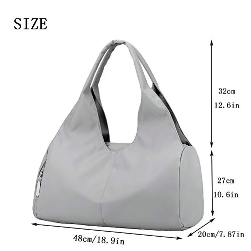 SIVENKE Borsa Sportiva Borsa da Viaggio con Scomparto per Scarpe e Scomparto Bagnato Borsa Fitness Leggera e impermeabile Borsone da Allenamento Borse da Palestra (Grigio) miniatura 2