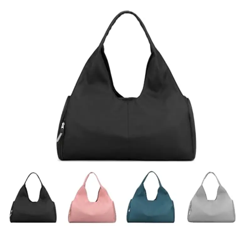 SIVENKE Borsa Sportiva da Viaggio Con Scomparto per Scarpe e Bagnato - Fitness Leggera e Impermeabile - Borsone da Allenamento per Palestra (Nero)