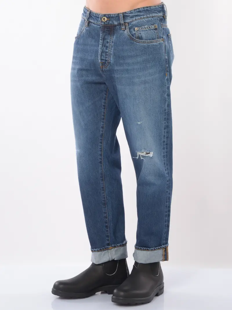 jeans da uomo Siviglia carrot con rotture Blu