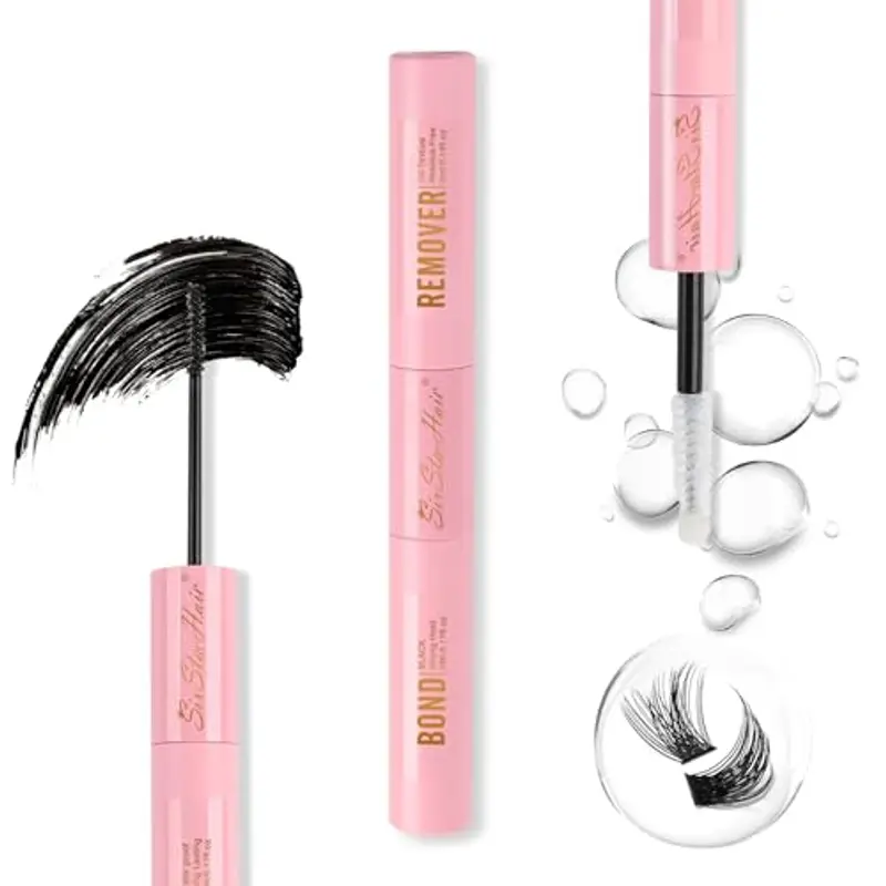 Sixstarhair Ciglia Finte Bond y Remover 2 en 1, colla per ciglia impermeabile, Remover Extension Ciglia Trasparente, Rimuovi Colla per Ciuffetti Ciglia Finte y colla ciglia finte (5 ml+5 ml)