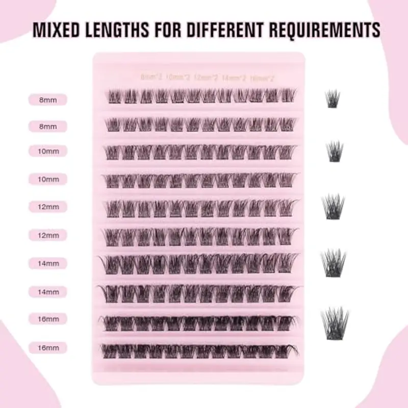 Sixstarhair Ciglia Finte Ciuffetti Extension Ciglia Finte Naturali 120 Pezzi Lash Clusters 8-16mm Naturali DIY Individuali Cluster Ciglia per Uso Personale e Domestico miniatura 2