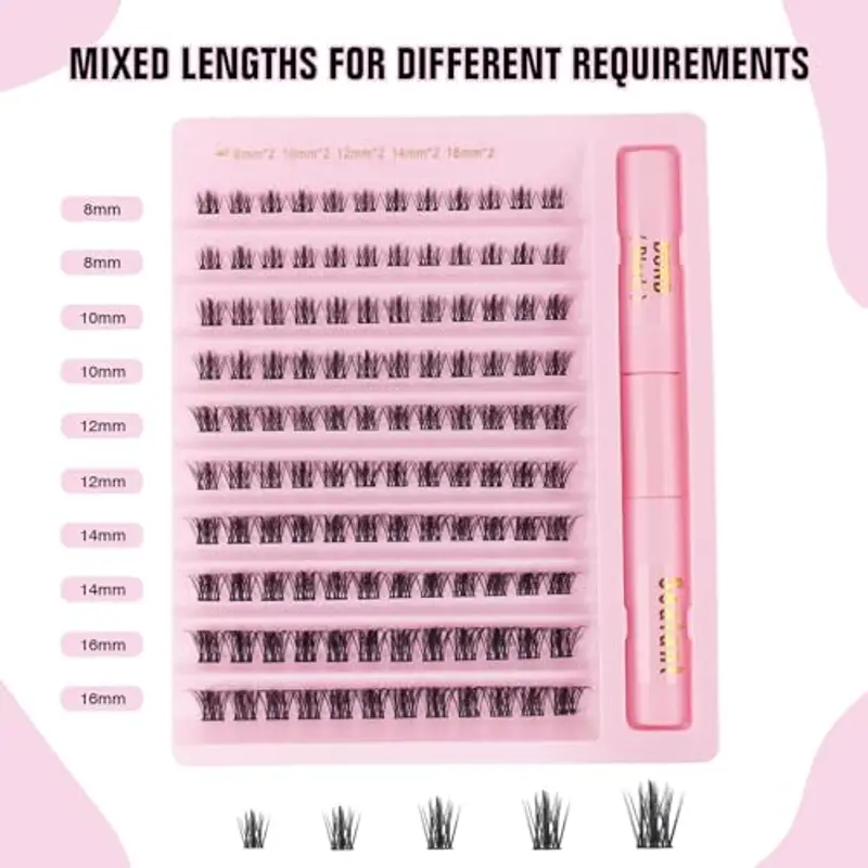 Sixstarhair Ciglia Finte Ciuffetti Naturali Extension Ciglia 8-16mm Cluster Lashes 120pcs Morbide Estensioni Ciglia Individuali Naturale Fai Da Te a Casa miniatura 2