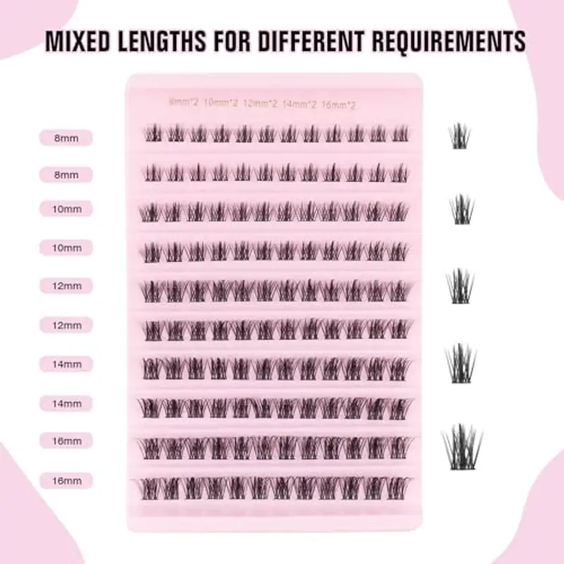 Sixstarhair Ciglia Finte Ciuffetti Naturali Extension Ciglia 8-16mm Lash Cluster Fai Da Te a Casa per Principianti miniatura 2