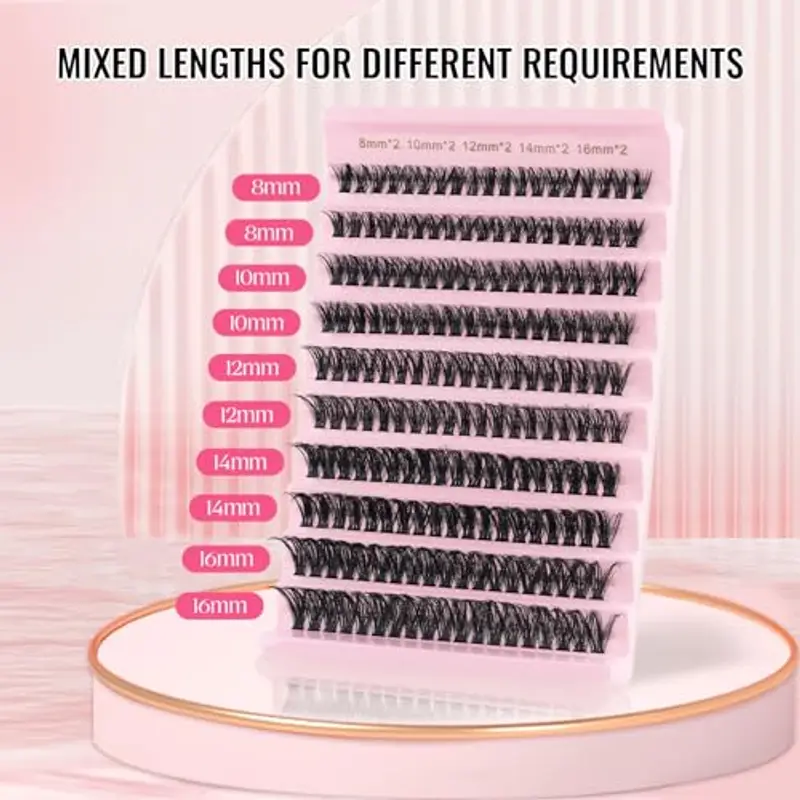 Sixstarhair Ciuffetti Ciglia Finte Kit Ciglia Extension 60D Volume Lash Clusters con Bond e dispositivo di rimozione 8-16mm DIY Eyelash Extension Kit miniatura 2