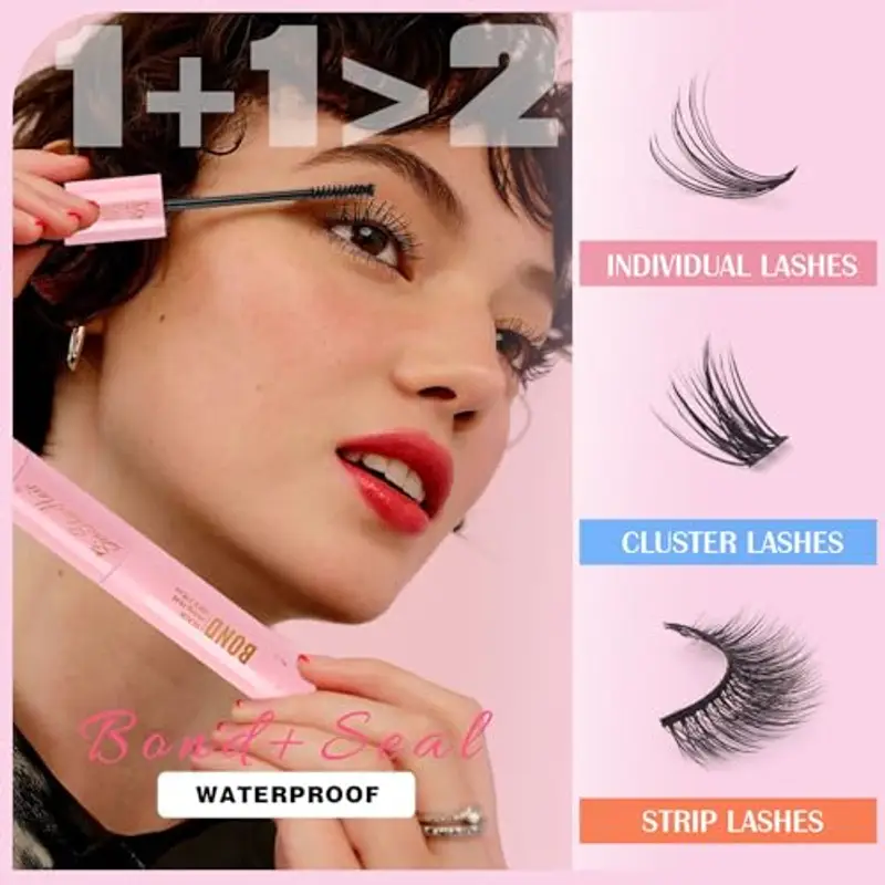 Sixstarhair Colla Ciglia Finte Bond e Seal 2 in 1, Colla Extension Ciglia Impermeabile, Colla per Ciglia a Grappolo Individuale Lunga Durata 48-72 Ore Lash Glue per Ciglia Finte Ciuffetti miniatura 3