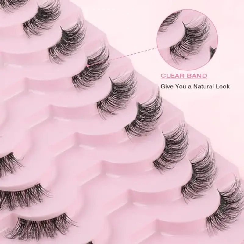 Sixstarhair Mezze Ciglia Finte Naturali 10 Paia Half Lashes Cat Eye 3D Occhio di Gatto Aspetto Naturale Wispy Corner Eyelashes miniatura 3