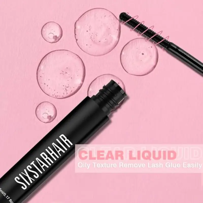Sixstarhair Remover Extension Ciglia 5ml Rimuovi Colla Trasparente Ciuffetti Extension Ciglia Remover Fai da te a casa Rimuove Rapidamente le Ciglia Finte Remover Ciglia Extension miniatura 3
