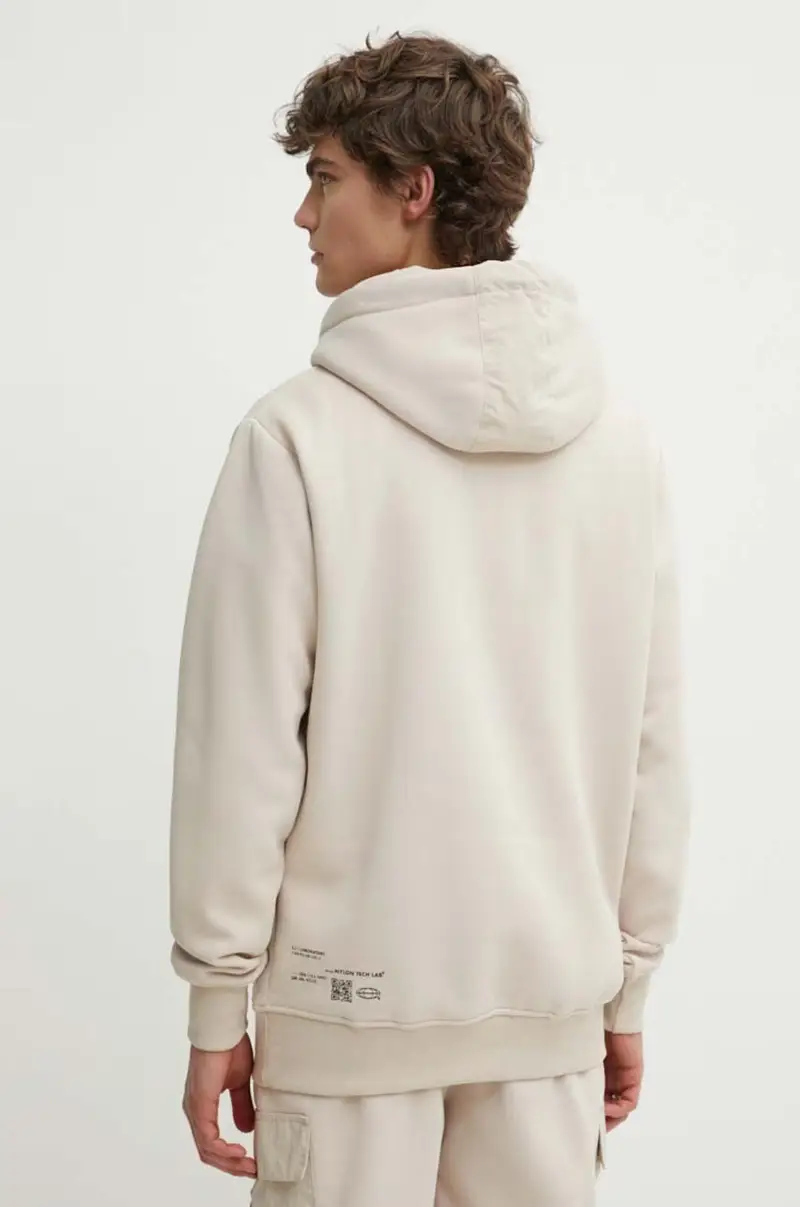 felpa uomo colore beige con cappuccio miniatura 3