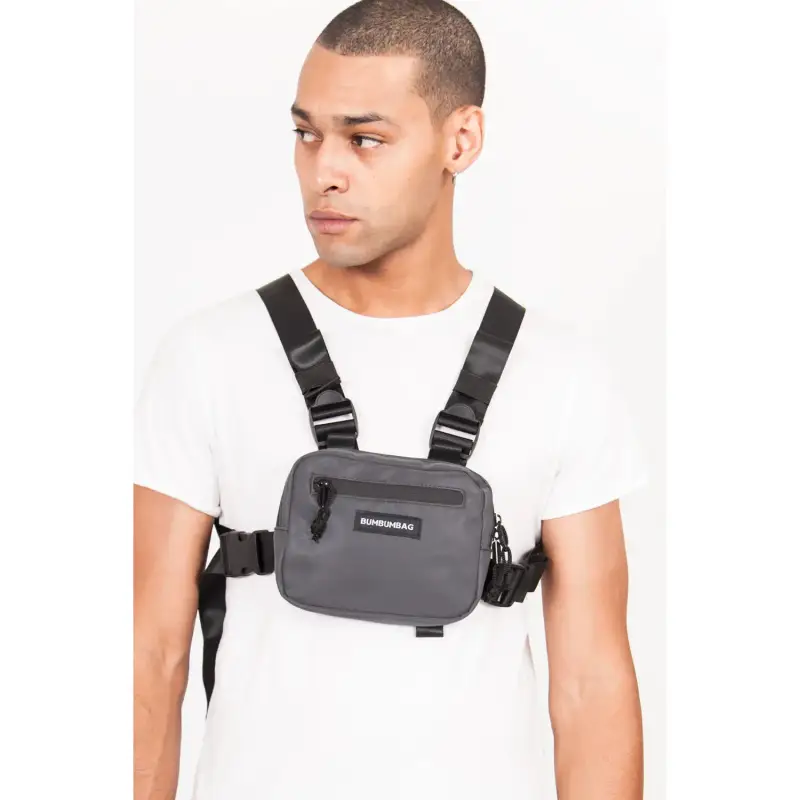 Mini borsa a petto riflettente con logo Sixth June