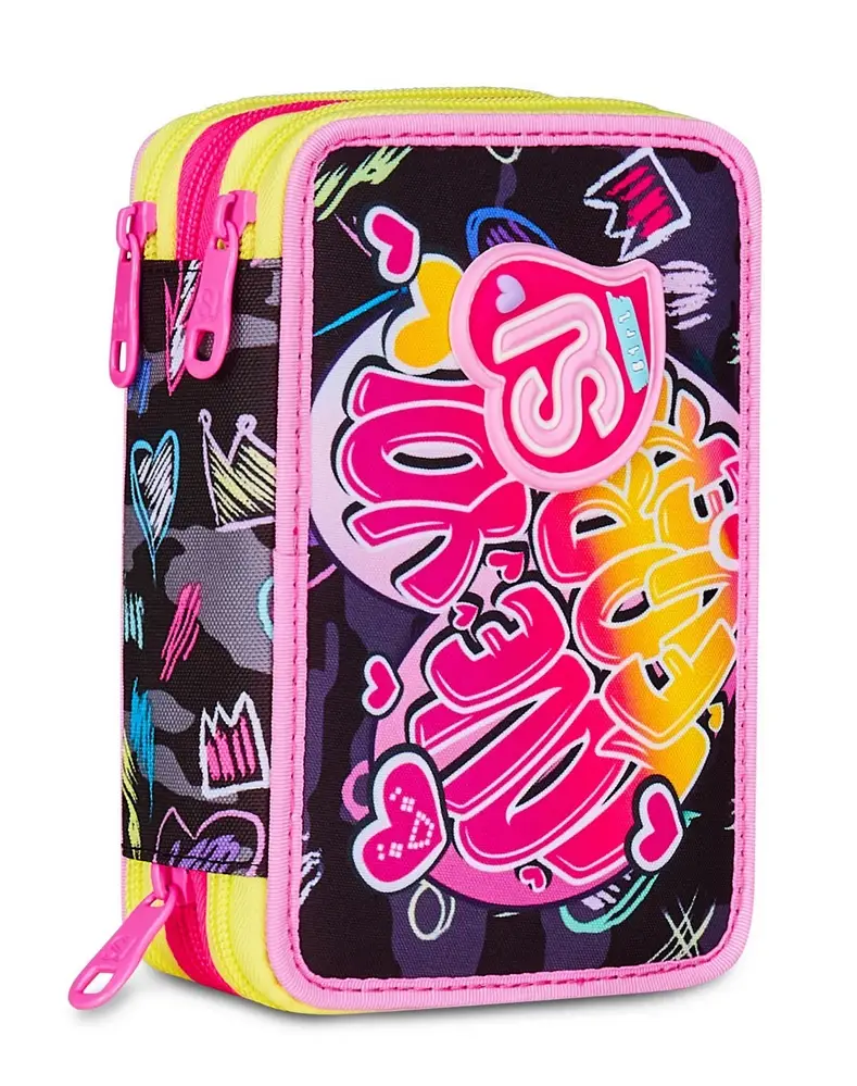 Astuccio scuola 3 zip SJ Game Led Girl