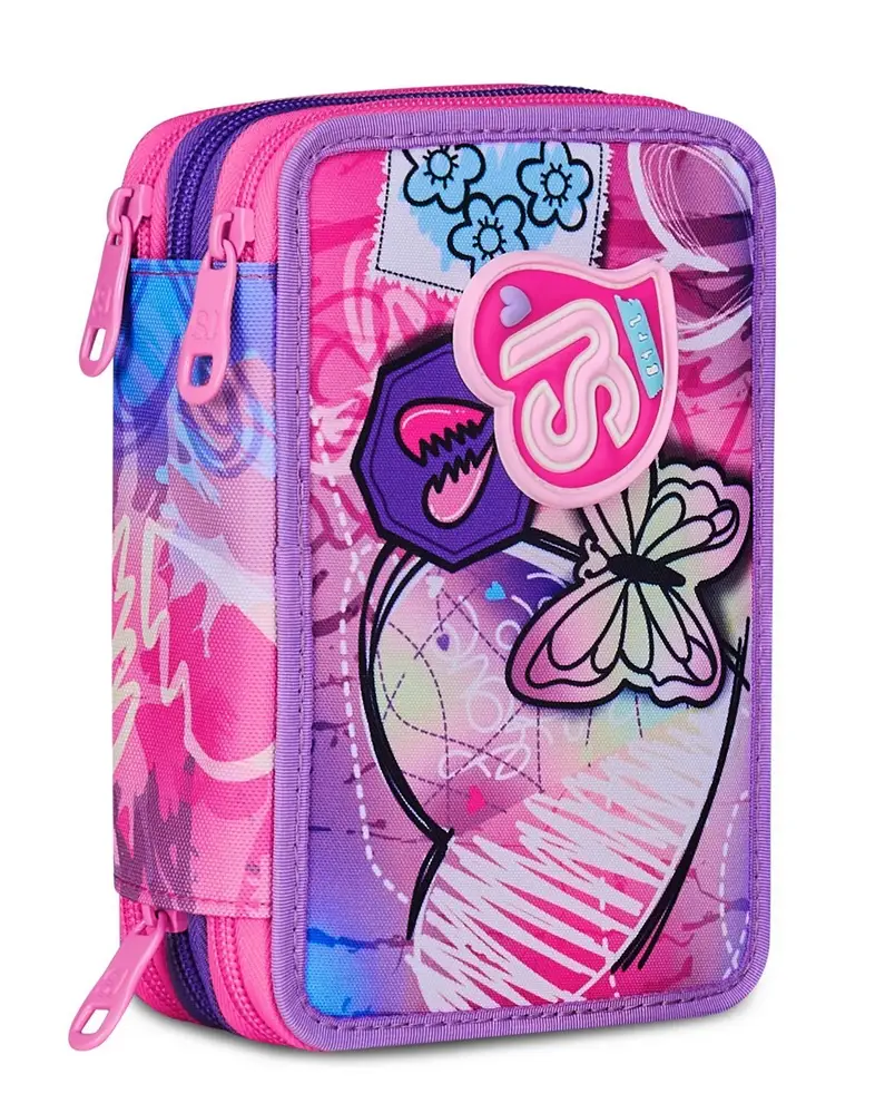 Astuccio scuola 3 zip SJ Tinypatch Girl