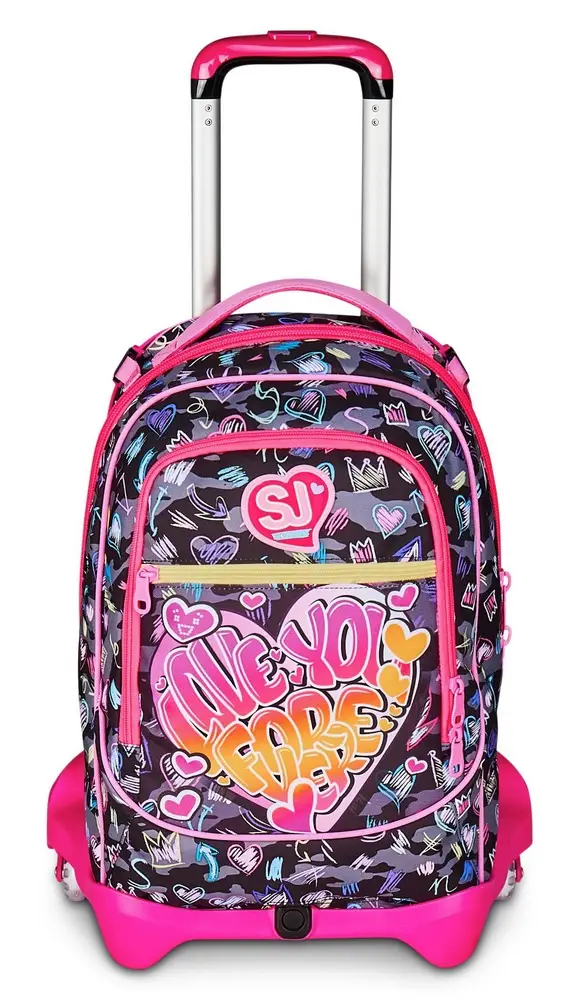 Trolley scuola SJ Jack 3 ruote Game Led Girl