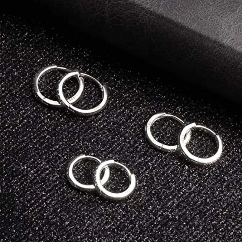 SJBAUTYO Orecchini Uomo Argento 1209639 miniatura 3