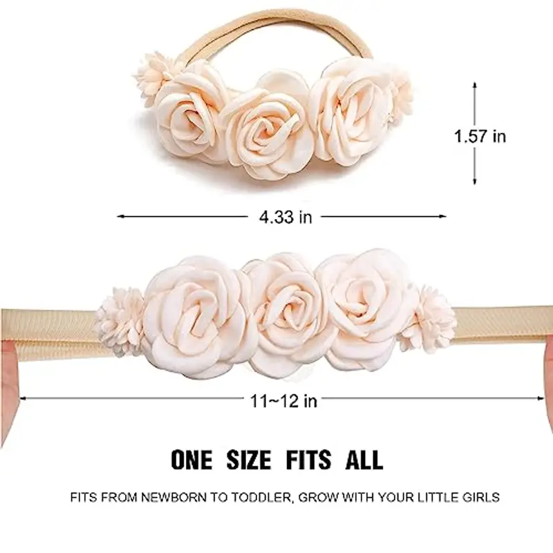 SJBAUTYO 3 Pezzi Fascia per Capelli Neonati, In Nylon, Elastica, per Ragazze, Bambini Piccoli miniatura 2
