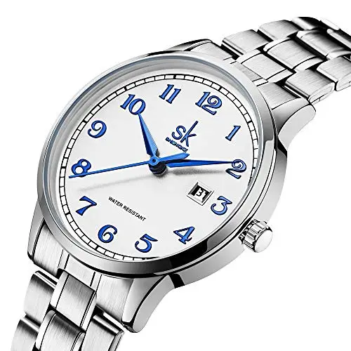 SK Orologi da donna Classic Business con cinturino in acciaio inossidabile ed elegante orologio da donna con calendario miniatura 2