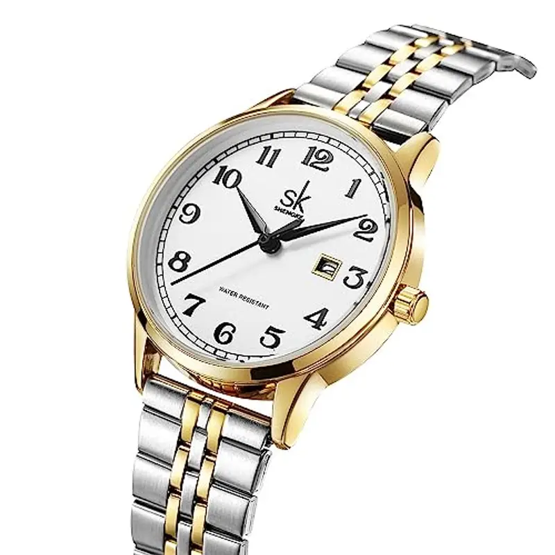 SK Orologi da donna Classic Business con cinturino in acciaio inossidabile ed elegante orologio da donna con calendario miniatura 2
