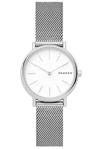 Skagen Orologio Signatur Lille per donna, movimento al quarzo a due lancette in tonalità argento con cinturino in